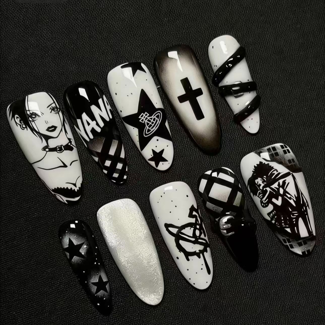 Nana Anime Merchandise - NANA Punk Style Nails Dark Aesthetic