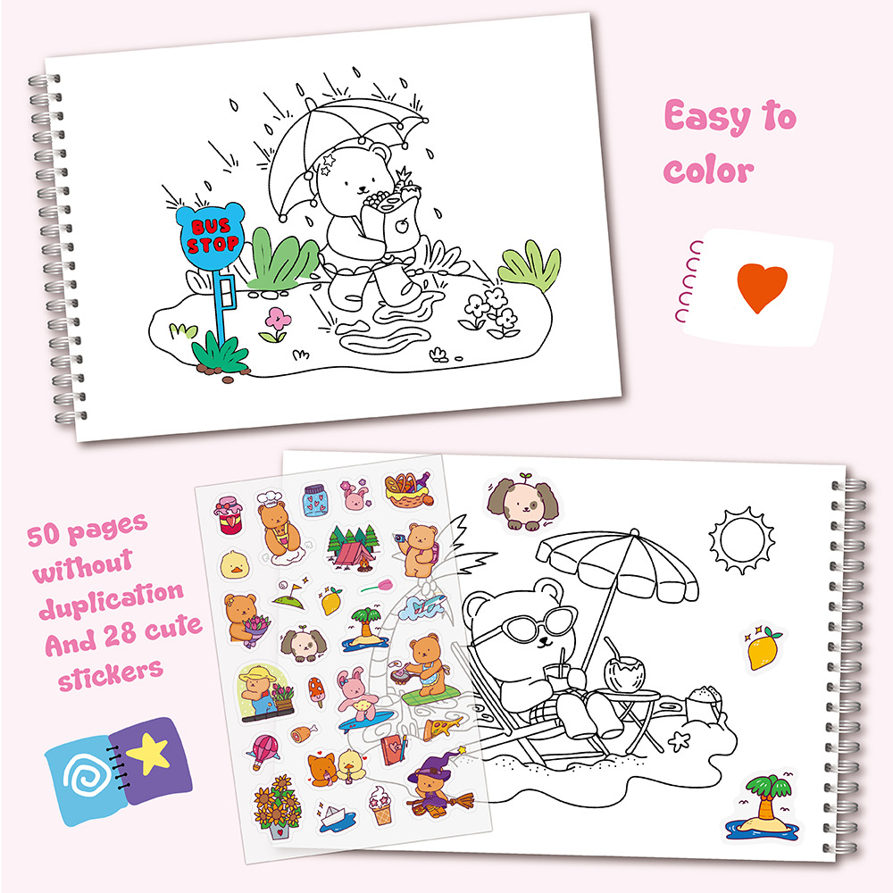 Adorable Bear Coloring Book Se - Sticker Sheet Set review and price