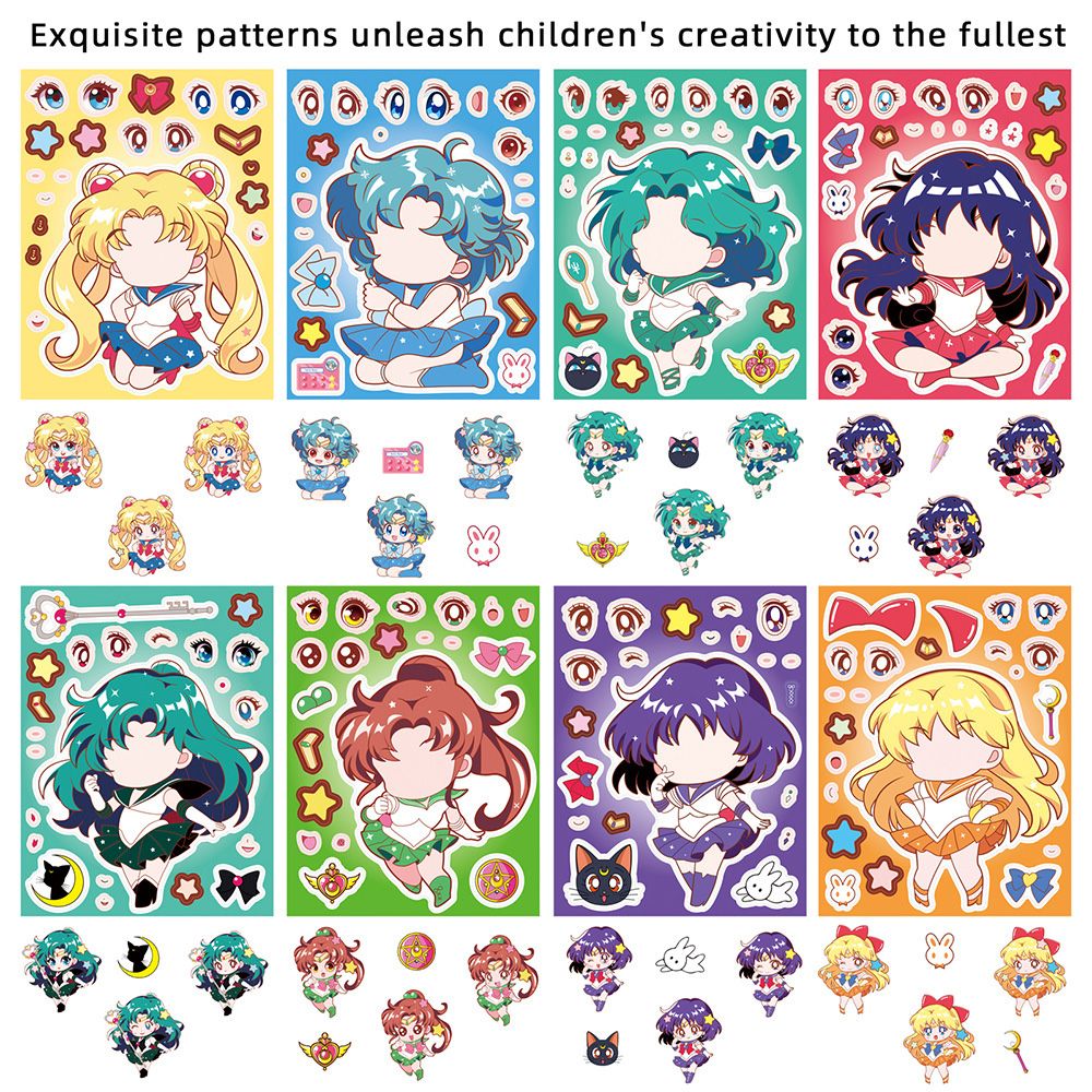 8/16PCS Sailor Moon Face-Chang - Anime Merchandise Posters review and price