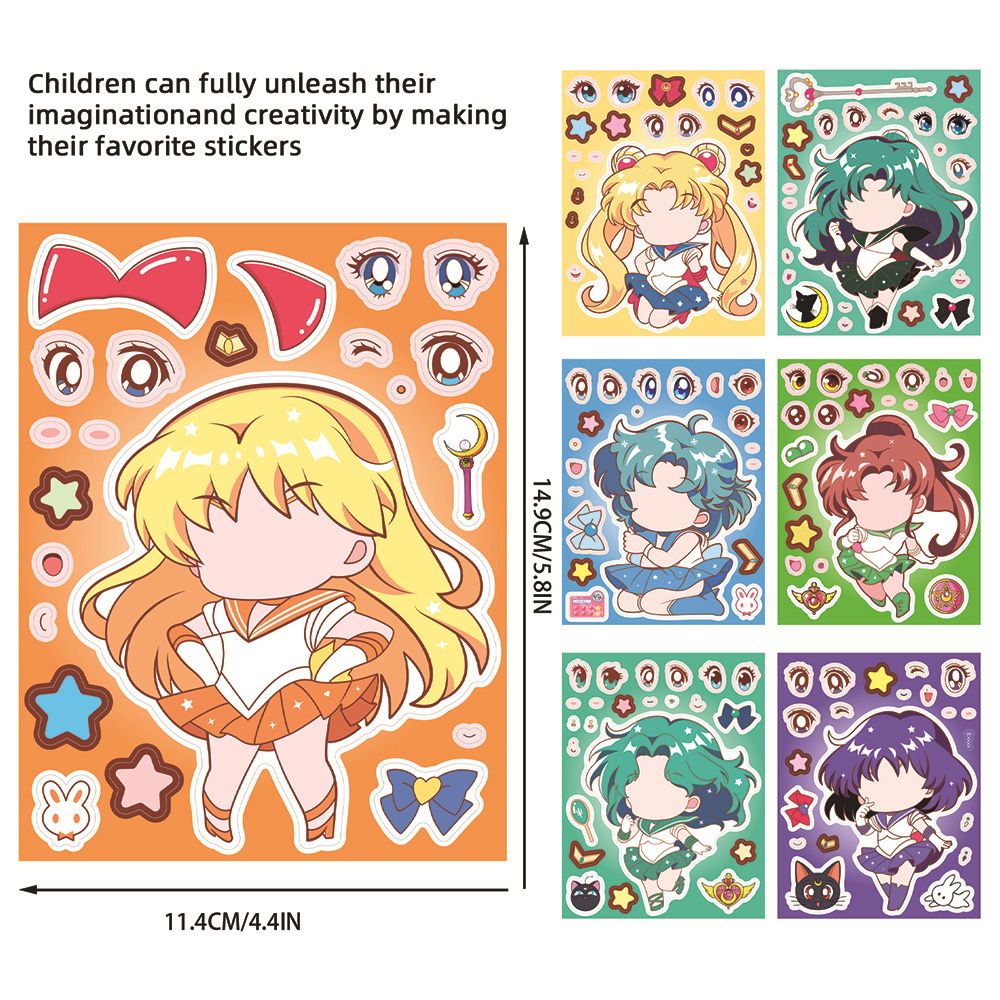 8/16PCS Sailor Moon Face-Chang - Anime Merchandise Posters review and price
