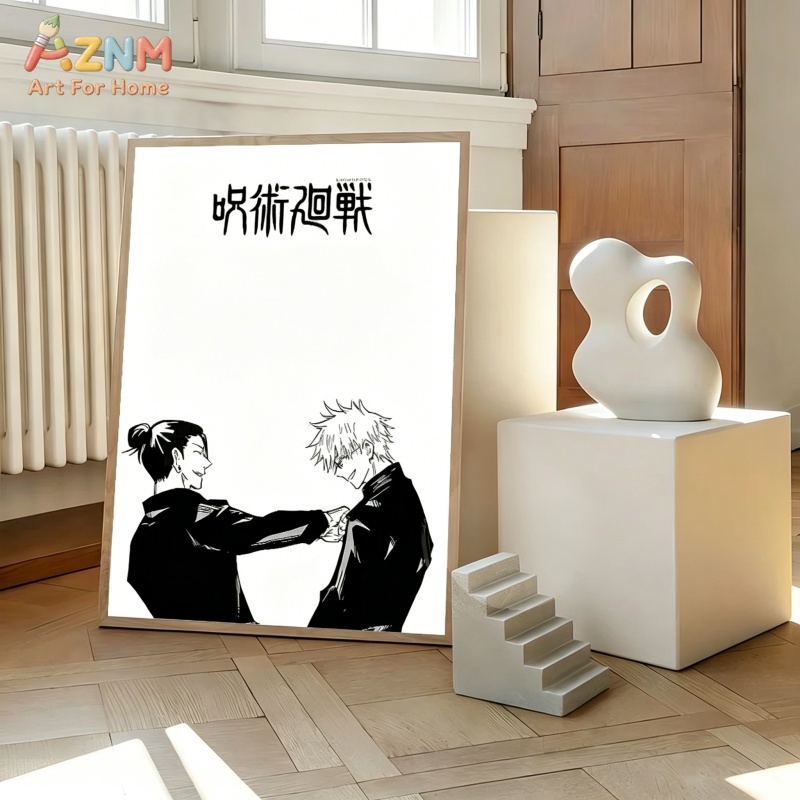 AZNM Jujutsu Kaisen Black Whit - Anime Merchandise Posters review and price